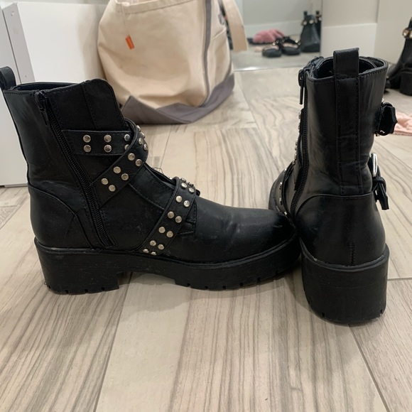 Forever 21 Studded Black Combat Boots - Picture 4 of 5
